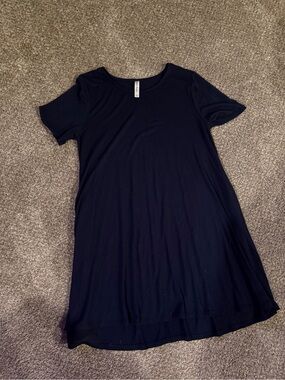 Zenana Outfitters Blue Short Sleeve Mini Swing Dress